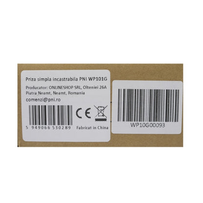 Priza simpla incastrabila PNI WP101G cu rama din sticla, Gold culoare auriu, 16A 3000W