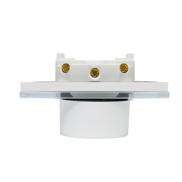 Priza simpla x2 incastrabila PNI WP222W cu rama din sticla culoare alb