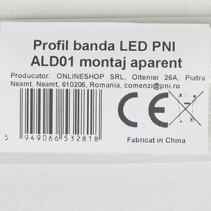 Profil banda LED PNI ALD01, montaj aparent, lungime 100 cm