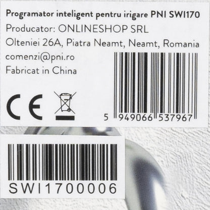 Programator inteligent pentru irigare PNI SWI170, Wi-Fi, racord 3/4 sau 1/2, 1700 l/h, control prin aplicatie Tuya, compatibil cu Amazon Alexa si Google Home