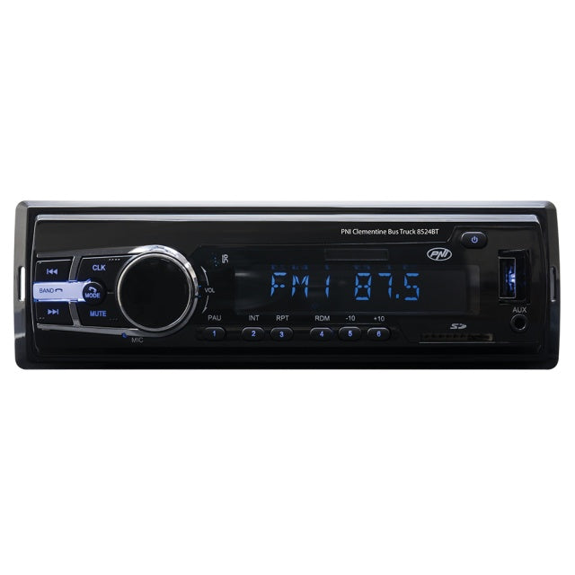 Radio MP3 player auto PNI Clementine Bus Truck 8524BT RDS 4x45w 12V/24V 1 DIN cu SD, USB, AUX, RCA si Bluetooth