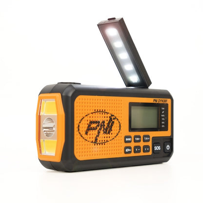Radio portabil PNI DYN300, cu dinam, incarcare solara, lanterna, powerbank 4000 mAh, SOS, IPX3, orange