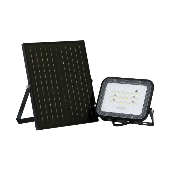 Reflector LED PNI GreenHouse WS50 50W cu panou solar, acumulator 6000mAh, telecomanda, timing si luminozitate reglabila, 6500 K, IP65