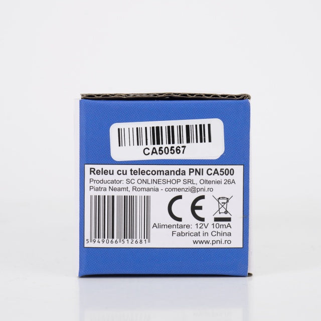Releu cu telecomanda PNI CA500 pentru comanda 1 sau 2 usi de garaj, porti, bariere, 2 relee, alimentare 12V