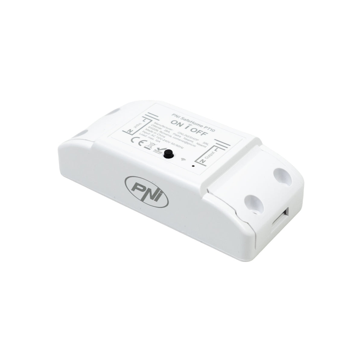 Releu inteligent PNI SafeHome PT10 WiFi, ON / OFF iesire 230V 10A, comanda prin internet, aplicatie de mobil Tuya Smart integrare in scenarii si automatizari smart cu alte produse compatibile Tuya