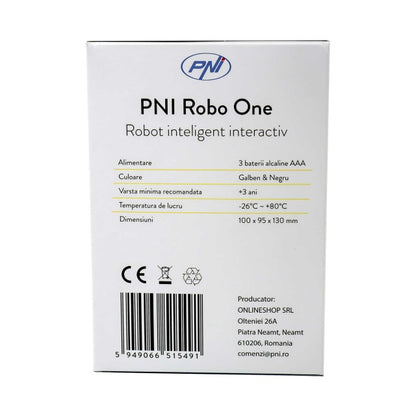 Robot inteligent interactiv PNI Robo One, control vocal, butoane tactile, galben