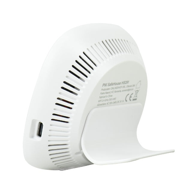 Senzor de calitate a aerului si dioxid de carbon (CO2) PNI SafeHouse HS291 cu Wi-Fi, control din aplicatia Tuya Smart, monitorizare CO2, temperatura, umiditate, afisare data ora, meniu setari, acumula