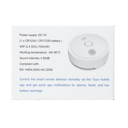 Senzor de fum PNI SafeHouse HS261 cu Wi-Fi, control din aplicatia Tuya Smart, alimentare baterie 3V, 85dB, alarma sonora si vizuala, alarma silentioasa