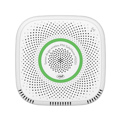 Senzor de gaz metan (CH4) PNI SafeHouse HS201 cu Wi-Fi, control din aplicatia Tuya Smart, alimentare 230V, 70dB, prompt vocal, alarma sonora si vizuala, iesire electrovalva