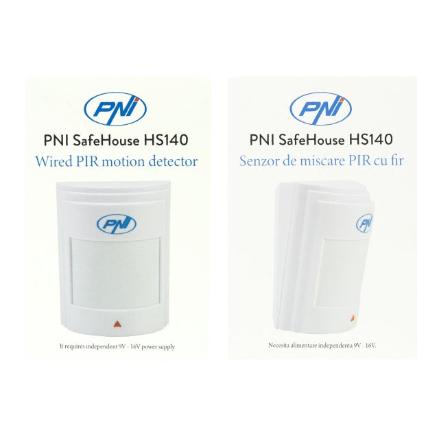 Senzor de miscare PIR cu fir PNI SafeHouse HS140 pentru sisteme de alarma compatibil cu PNI HS600 si PNI HS650