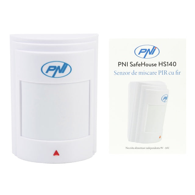 Senzor de miscare PIR cu fir PNI SafeHouse HS140 pentru sisteme de alarma compatibil cu PNI HS600 si PNI HS650