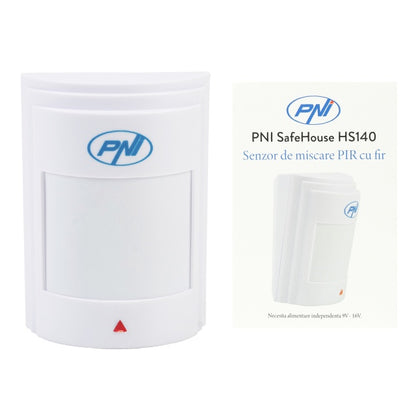 Senzor de miscare PIR cu fir PNI SafeHouse HS140 pentru sisteme de alarma compatibil cu PNI HS600 si PNI HS650