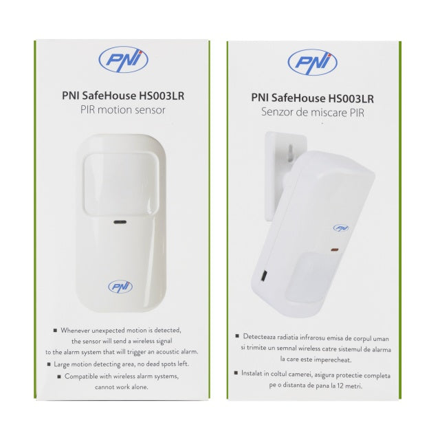 Senzor de miscare PIR PNI SafeHouse HS003LR fara fir pentru sisteme de alarma wireless