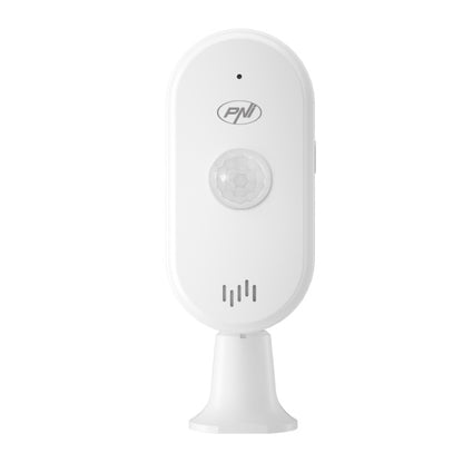 Senzor de miscare PIR PNI SafeHouse HS401 cu Wi-Fi, compatibil cu aplicatia Tuya, alarma sonora 80dB, difuzor incorporat, alimentare 5V USB C