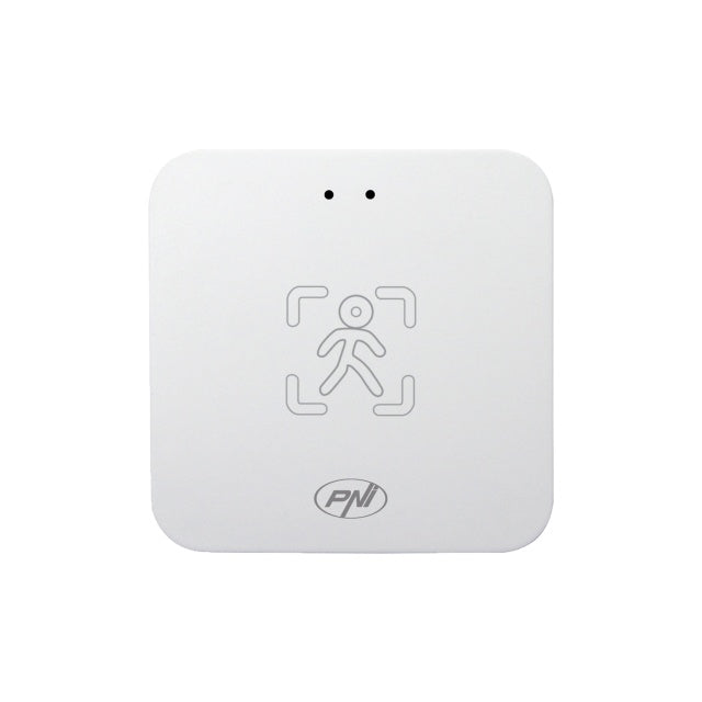 Senzor de prezenta PNI SafeHouse HS402 Wi-Fi, cu unde radar milimetrice, raza de 10 m, detecteaza miscarea si prezenta statica, masoara distanta si luminozitatea, compatibil cu aplicatia Tuya, aliment