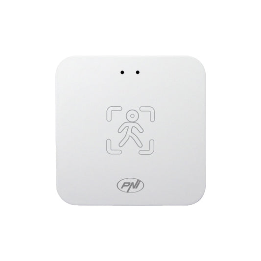 Senzor de prezenta PNI SafeHouse HS402 Wi-Fi, cu unde radar milimetrice, raza de 10 m, detecteaza miscarea si prezenta statica, masoara distanta si luminozitatea, compatibil cu aplicatia Tuya, aliment