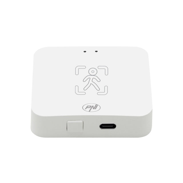 Senzor de prezenta PNI SafeHouse HS402 Wi-Fi, cu unde radar milimetrice, raza de 10 m, detecteaza miscarea si prezenta statica, masoara distanta si luminozitatea, compatibil cu aplicatia Tuya, aliment