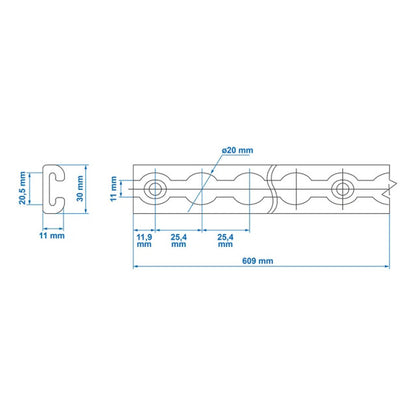Set 2 Sine ancorare aluminiu 60 cm cu carlige