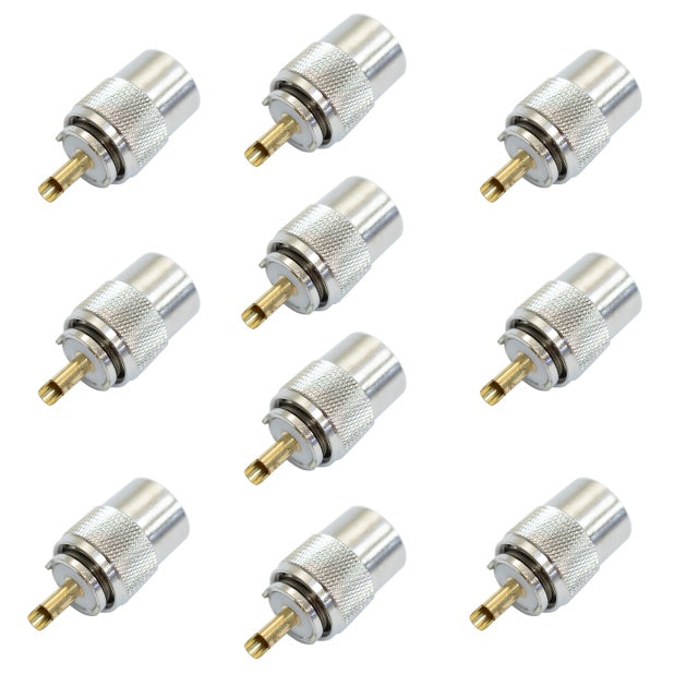 Set cu 10 bucati mufa PNI PL259 pentru cablu RG213 pin central aurit 9 mm