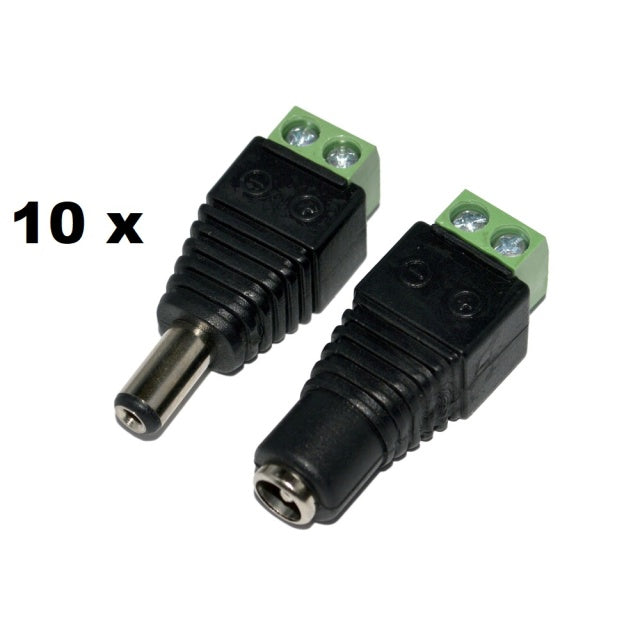 Set cu 10bc Mufe alimentare mama/tata PNI M02 pentru sisteme de supraveghere