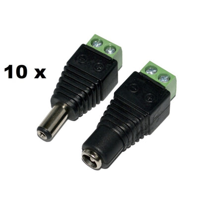 Set cu 10bc Mufe alimentare mama/tata PNI M02 pentru sisteme de supraveghere