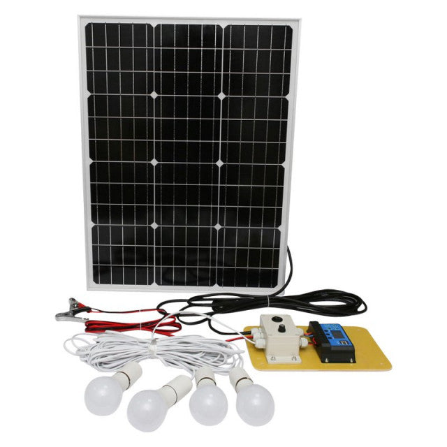 Set panou solar 50W regulator 10A 2xUSB 12/24V