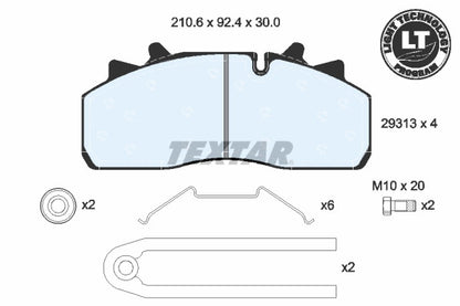 Set placute frana TEXTAR