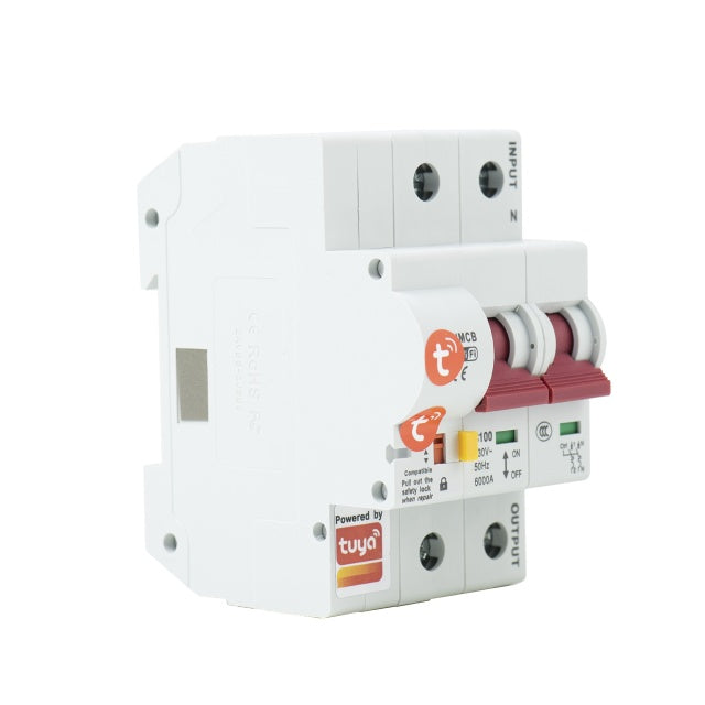 Siguranta automata inteligenta PNI SafeHome PT802P WiFi, 2P, 100A, comanda prin internet, aplicatie de mobil Tuya Smart, integrare in scenarii si automatizari smart cu alte produse compatibile Tuya, A