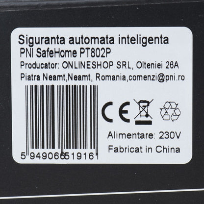 Siguranta automata inteligenta PNI SafeHome PT802P WiFi, 2P, 100A, comanda prin internet, aplicatie de mobil Tuya Smart, integrare in scenarii si automatizari smart cu alte produse compatibile Tuya, A