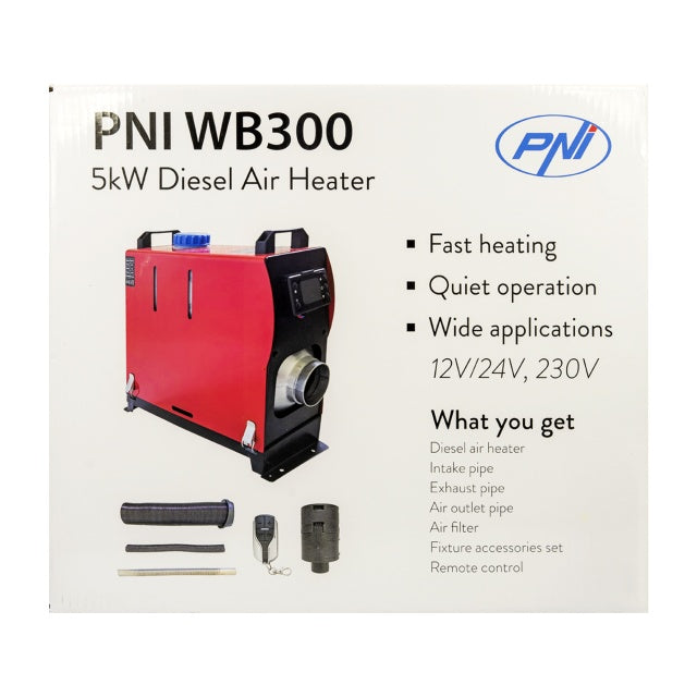 Sistem de incalzire auto stationara PNI WB300 Diesel 5kW 12V/24V, 230V, 10 niveluri de putere sirocou