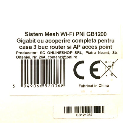 Sistem Mesh Wi-Fi PNI GB1200 Gigabit cu acoperire completa pentru casa 3 buc router si AP acces point