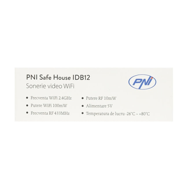 Sonerie video PNI Safe House IDB15 WiFi, vizibilitate noctura, IP54, acumulator incorporat, control din aplicatia Tuya