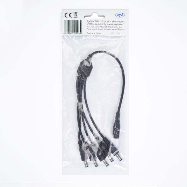 Spliter PNI 1x5 pentru alimentator DVR si camere de supraveghere