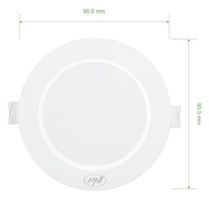 Spot LED PNI D-Light CL2503 3W, incastrabil, rotund 9 cm, 6400K, alimentare 230V, 330 lm, alb rece