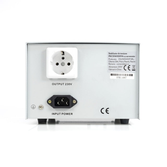 Stabilizator de tensiune PNI SVM1000VA cu servomotor, 800W, 3.6A, iesire 230V