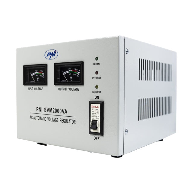 Stabilizator de tensiune PNI SVM2000VA cu servomotor, 1600W, 7.2A, iesire 230V