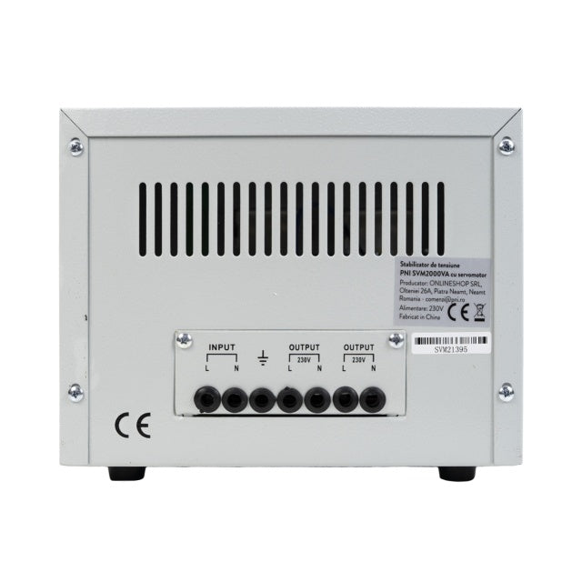 Stabilizator de tensiune PNI SVM2000VA cu servomotor, 1600W, 7.2A, iesire 230V