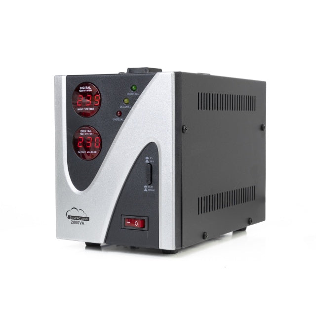 Stabilizator de tensiune SilverCloud 2000VA 1200W 9.1A iesire 230V ± 10%