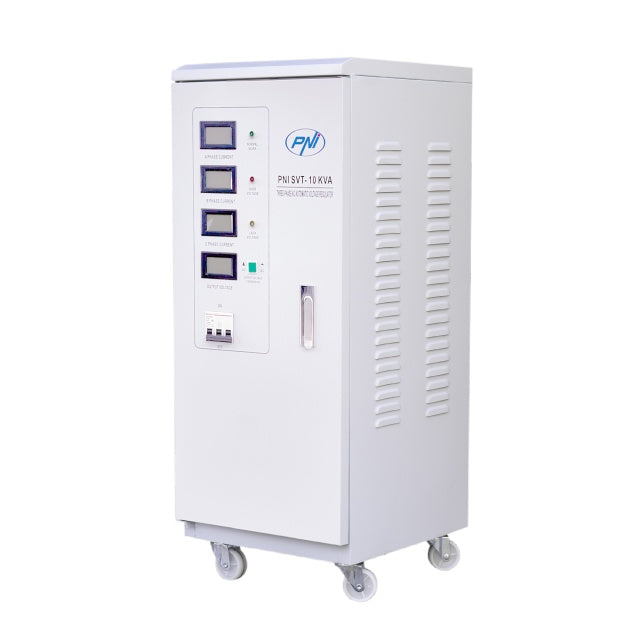 Stabilizator de tensiune trifazat PNI SVT-10K cu servomotor, 10000VA, 8000W, iesire 380V