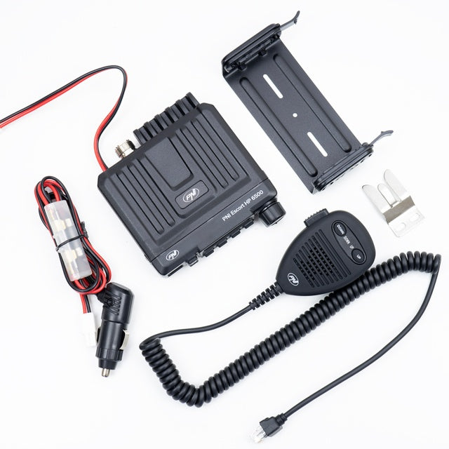 Statie radio CB PNI Escort HP 6500, multistandard, 4W, AM-FM, 12V, ASQ, RF Gain, mufa de bricheta inclusa AM/FM comutati doar in banda EU