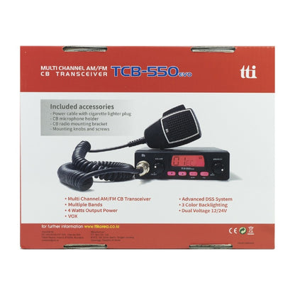 Statie radio CB TTi TCB-550 EVO, DSS, VOX, Filtru NB, Scan, ecran multicolor, 12-24V