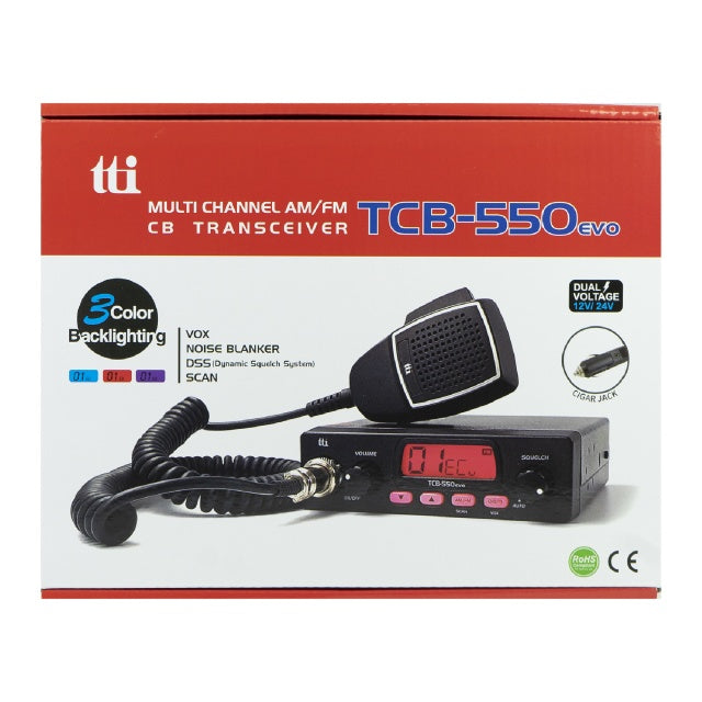 Statie radio CB TTi TCB-550 EVO, DSS, VOX, Filtru NB, Scan, ecran multicolor, 12-24V