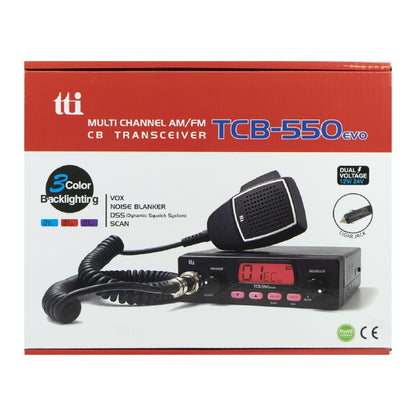 Statie radio CB TTi TCB-550 EVO, DSS, VOX, Filtru NB, Scan, ecran multicolor, 12-24V
