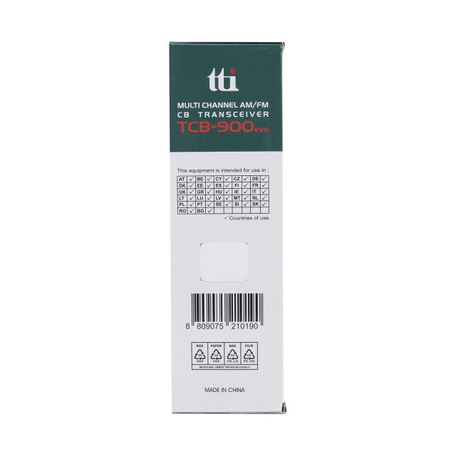 Statie radio CB TTi TCB-900 EVO, DSS, SQ, Dual Watch, Mic Gain, 12V-24V, conector dongle Bluetooth