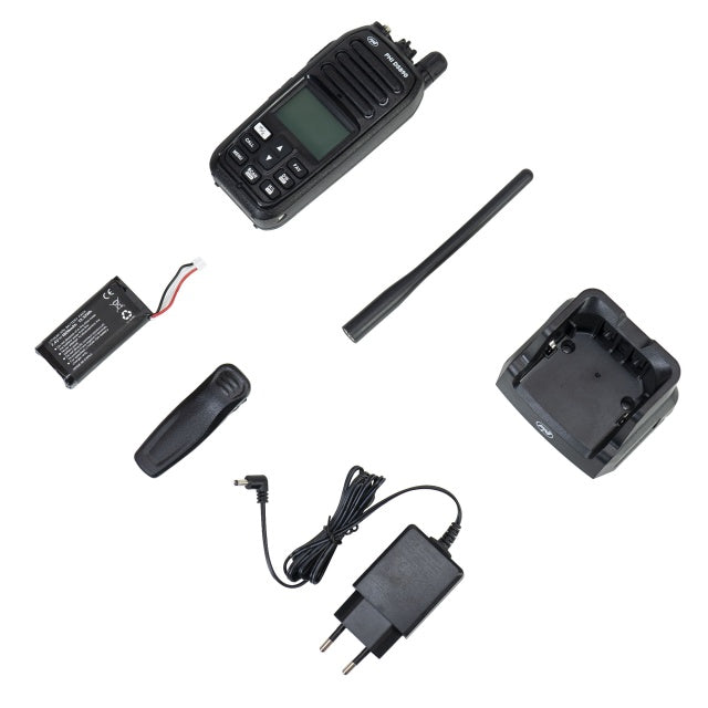 Statie radio maritima portabila PNI DS890, 88 canale, 10 canale meteo, Squelch reglabil, Roger Beep, Dual Watch, Scan, Call, NRC, acumulator 1800mAh, IP67
