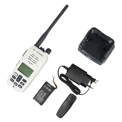 Statie radio maritima portabila PNI DS890W, 88 canale, 10 canale meteo, Squelch reglabil, Roger Beep, Dual Watch, Scan, Call, NRC, acumulator 1800mAh, IP67
