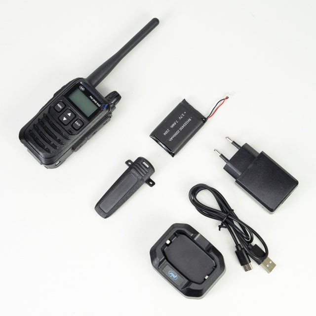 Statie radio portabila PNI DMR R45, digital si analogic, 446MHz, 16 canale digitale si 99 canale analogice, functie inregistrare voce, baterie Li-Ion 2000mAh