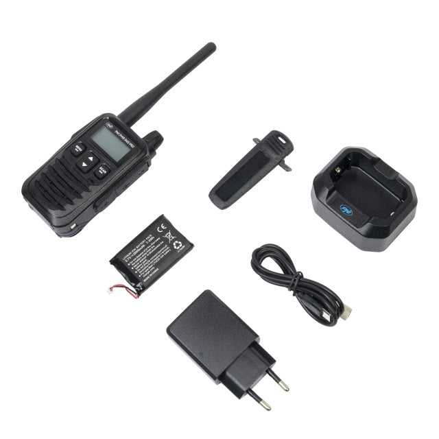 Statie radio portabila PNI PMR R45 PRO 446MHz, 0.5W, 99 canale programabile, 16 PMR si tonuri 38 CTCSS si 104 DCS, Squelch 5 niveluri, VOX, TOT, BCL, Scan, Roger Beep