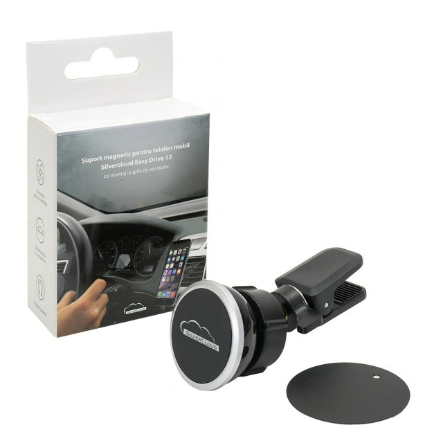 Suport magnetic pentru telefon mobil Silvercloud Easy Drive 12 in grila de ventilatie