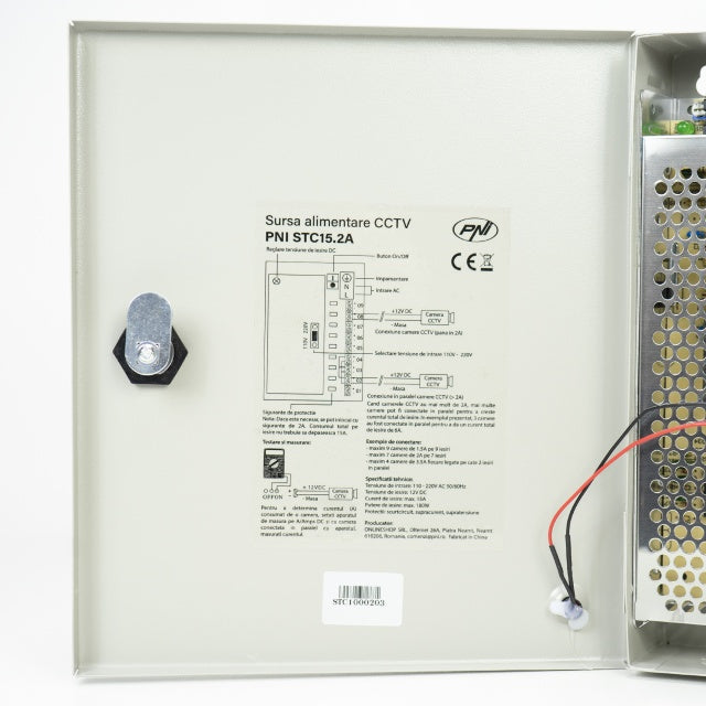 Sursa alimentare CCTV PNI STC15.2A in cutie metalica, 12V 15A 180W, 9 iesiri